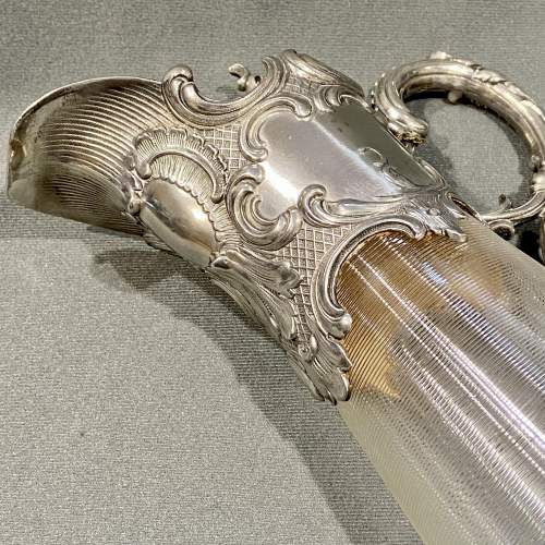 19th Century Silver Plated and Glass Claret Jug image-5