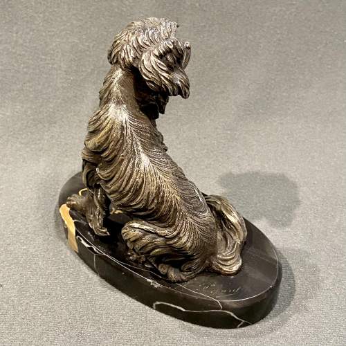 Cast Bronze Dog on a Marble Base image-2