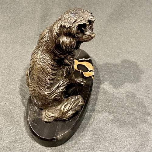Cast Bronze Dog on a Marble Base image-3
