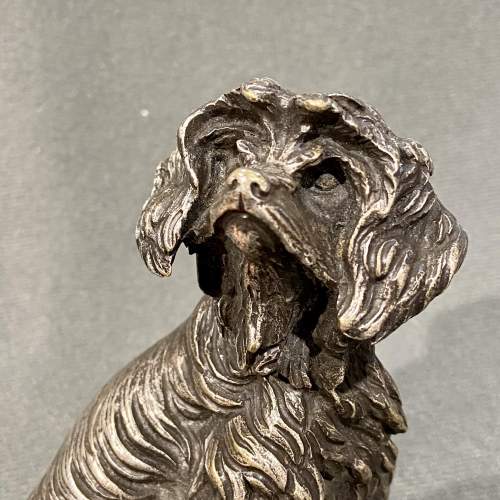 Cast Bronze Dog on a Marble Base image-4
