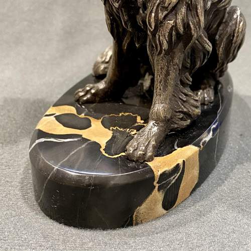 Cast Bronze Dog on a Marble Base image-5