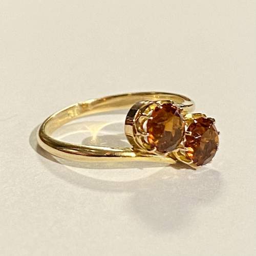 18ct Gold Garnet Toi et Moi Ring image-1