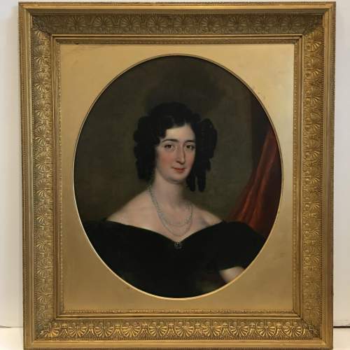 Fine 19th Century Portrait of a Lady Mrs Sandys Antique Oil Painting image-1