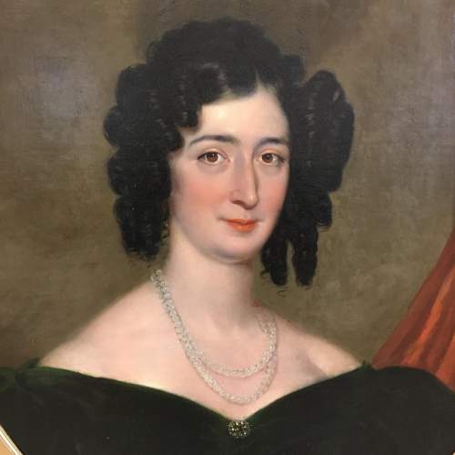 Fine 19th Century Portrait of a Lady Mrs Sandys Antique Oil Painting image-2