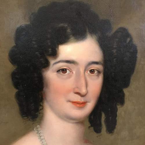 Fine 19th Century Portrait of a Lady Mrs Sandys Antique Oil Painting image-3