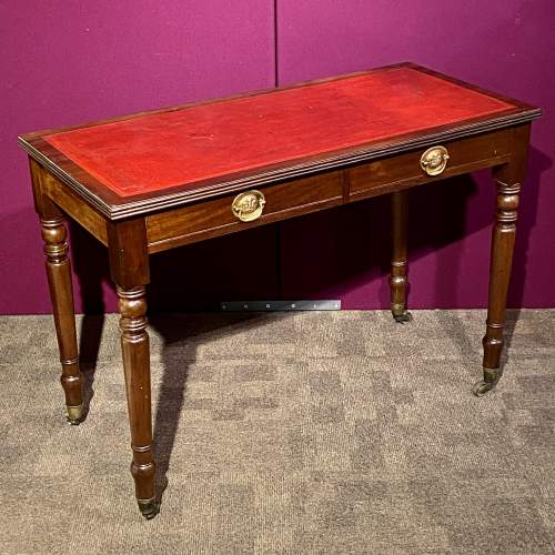 Edwardian Mahogany Leather Top Writing Table or Desk image-2