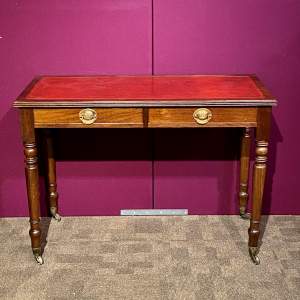 Edwardian Mahogany Leather Top Writing Table or Desk