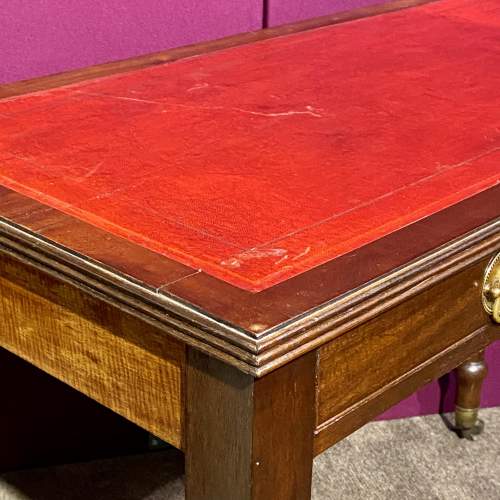 Edwardian Mahogany Leather Top Writing Table or Desk image-3