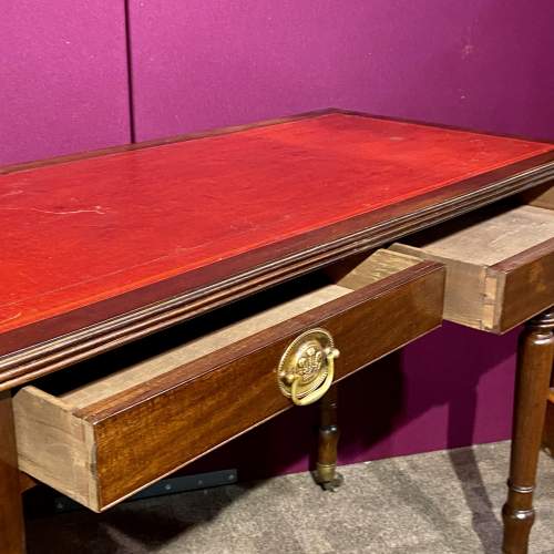 Edwardian Mahogany Leather Top Writing Table or Desk image-5