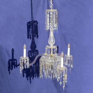 Gustavian 3-Arm Crystal Chandelier decorated with Albert Drops