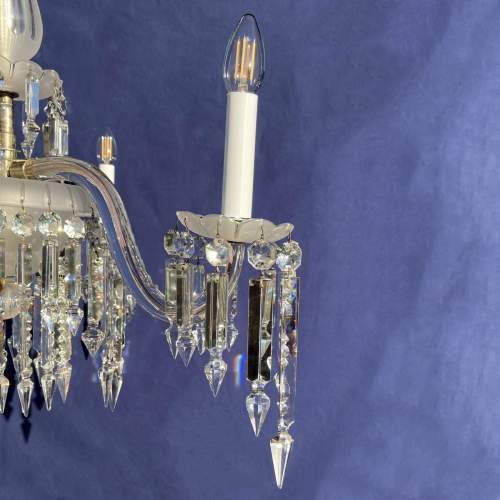 Gustavian 3-Arm Crystal Chandelier decorated with Albert Drops image-3