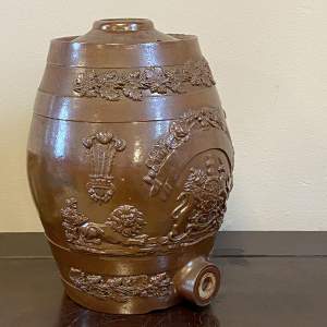 Victorian Salt Glazed Ceramic Flask
