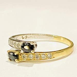 Vintage 15ct Gold Sapphire and Diamond Ring