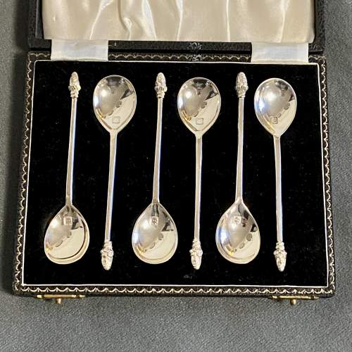 Cased Set of Six Mid 20th Century Silver Spoons image-2