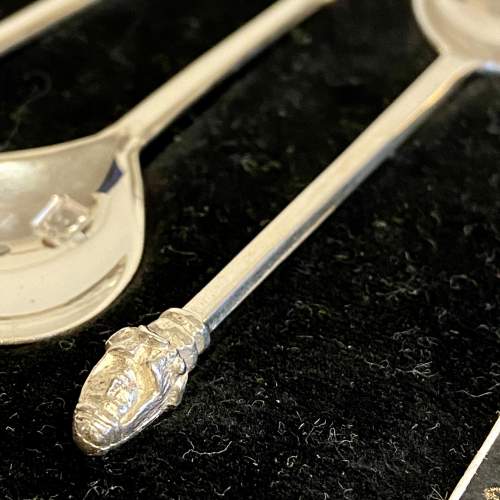 Cased Set of Six Mid 20th Century Silver Spoons image-4