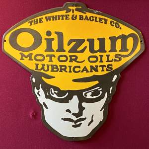 Vintage Enamel Oilzum Sign