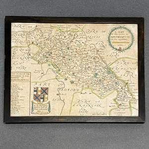 17th Century Framed Map of Northamptonshire