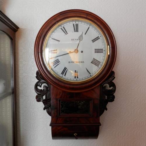 English Double Fusee Wall Clock by Edward Bevan Birkenhead image-1