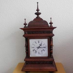Dark Oak Mantel Clock by Winterhalder and Hoffmeier Circa 1890