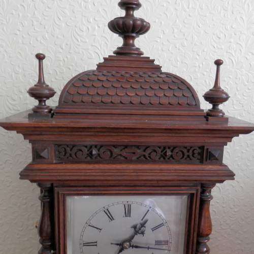 Dark Oak Mantel Clock by Winterhalder and Hoffmeier Circa 1890 image-3