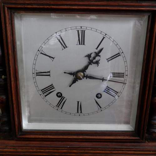 Dark Oak Mantel Clock by Winterhalder and Hoffmeier Circa 1890 image-4