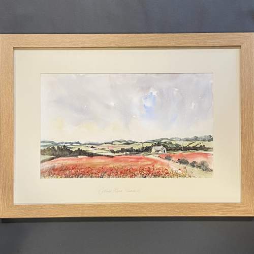 Original Watercolour Painting of Cotswold Poppies image-1