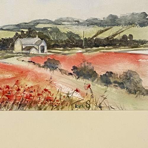 Original Watercolour Painting of Cotswold Poppies image-4