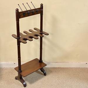 Unusual 19th Century Mahogany Double Sided Boot Rack Stand