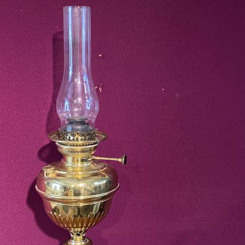 Art Nouveau Tall Brass Oil Lamp image-2