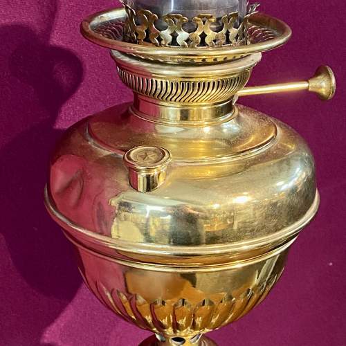 Art Nouveau Tall Brass Oil Lamp image-3