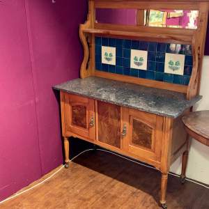 Edwardian Stained Beech Marble Topped Washstand