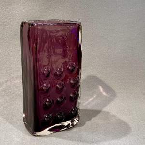 Whitefriars Mobile Phone Vase in Aubergine Glass