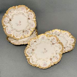 Set of Pretty Floral Hand Decorated Plates - Limoges