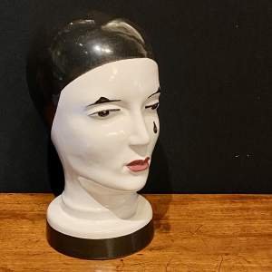 Mid 20th Century Scheurich Ceramic Pierrot Head