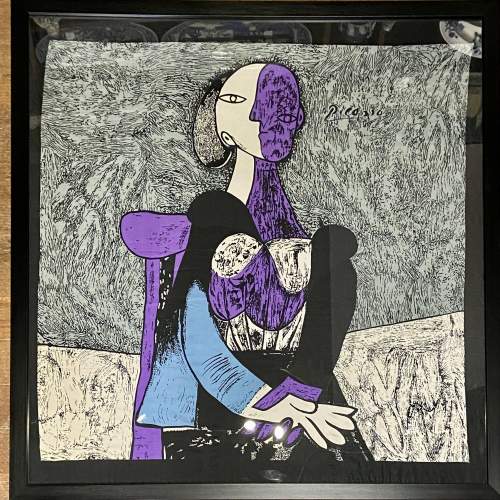 Vintage Framed Picasso Silk Scarf image-1