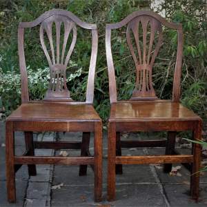 Pair of 18th Century Elm Dining Chairs