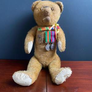 Second World War WVS Wartime Teddy Bear with Medals and Badge