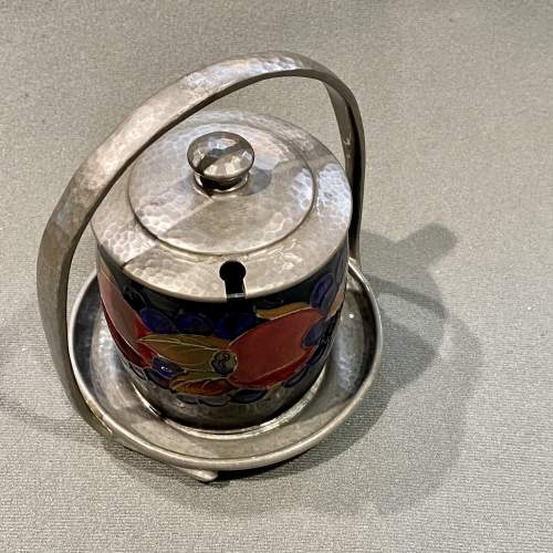 Rare Moorcroft Conserve Pot with Liberty Tudric Pewter Holder image-2