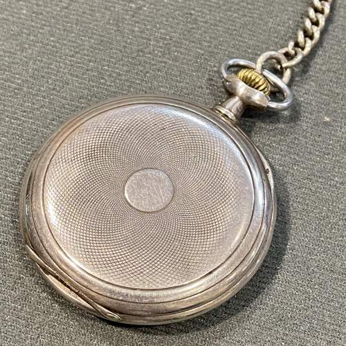 20th Century Omega Pocket Watch with Silver Albert Chain image-4