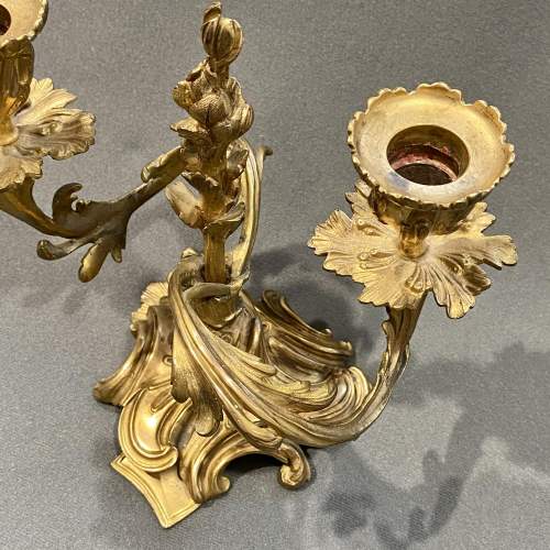 Pair of Late 19th Century French Gilt Bronze Candelabra image-3