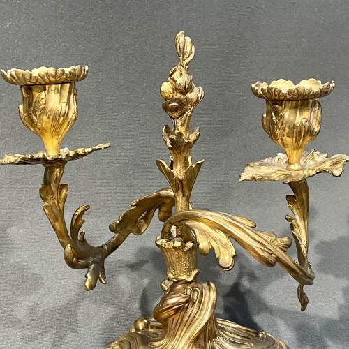 Pair of Late 19th Century French Gilt Bronze Candelabra image-6
