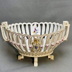 Late 18th Century Meissen Porcelain Floral Fruit Basket
