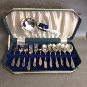 Box Of Silver Plated Spoons And Forks