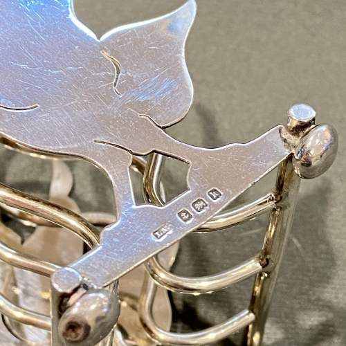 Edwardian Silver Toast Rack with Geese Ends image-6