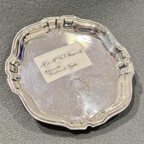 Edwardian Silver and Enamel Miniature Salver image-1
