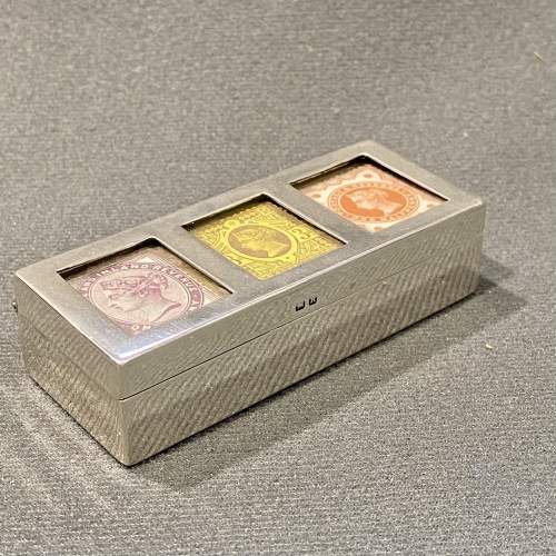 Victorian Triple Silver Stamp Box image-1