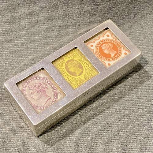 Victorian Triple Silver Stamp Box image-2