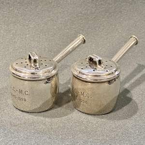 Pair of Victorian Silver Saucepan Pepperettes