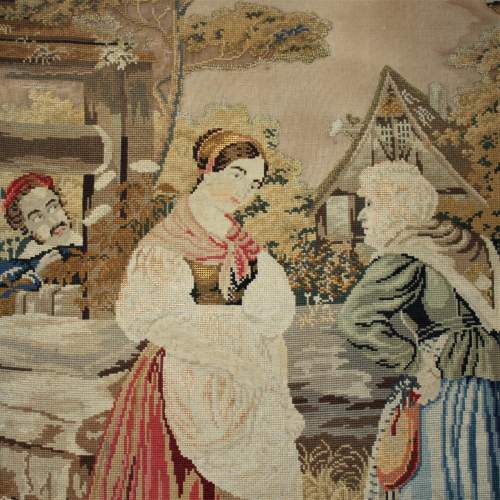 19th Century Tapestry of Two Women by a Well image-5