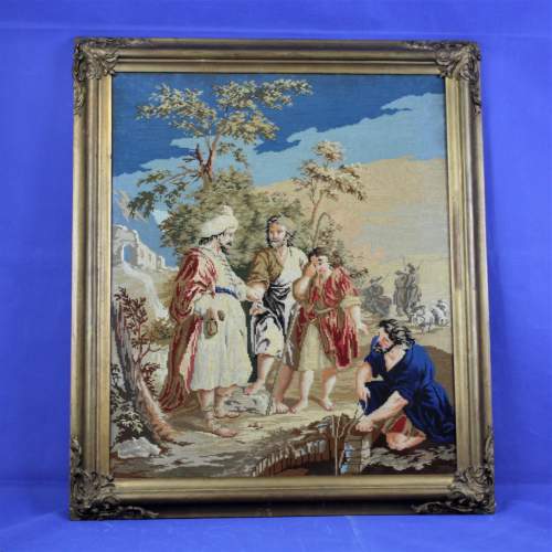 Large 19th Century Tapestry of a Biblical Scene image-1